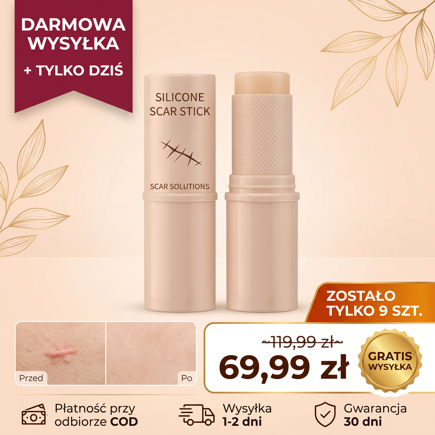 ⏰ OSTATNIE 9 SZTUK: Wyeliminuj blizny za 69.99 PLN + DARMOWA DOSTAWA