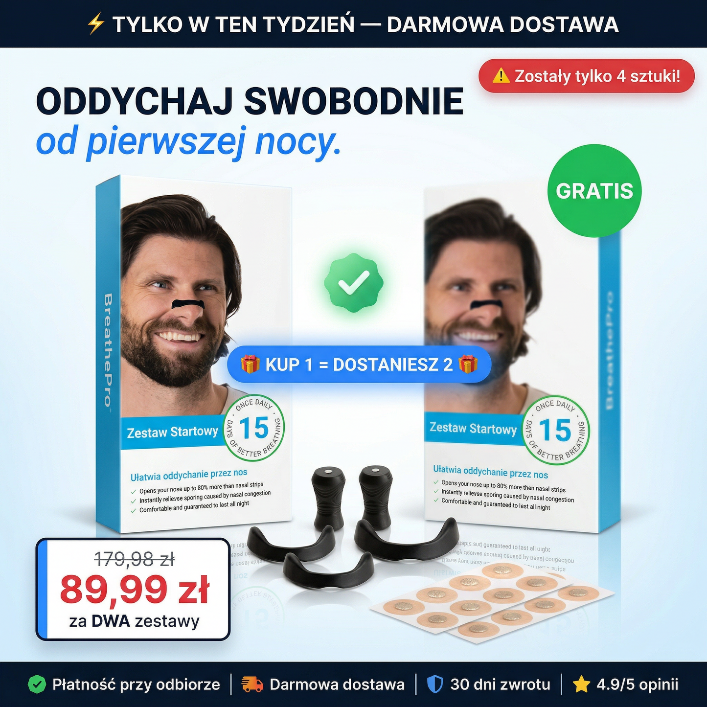 Kup 1 → Dostaniesz 2 🎁. Śpij lepiej od dziś w nocy⚡
