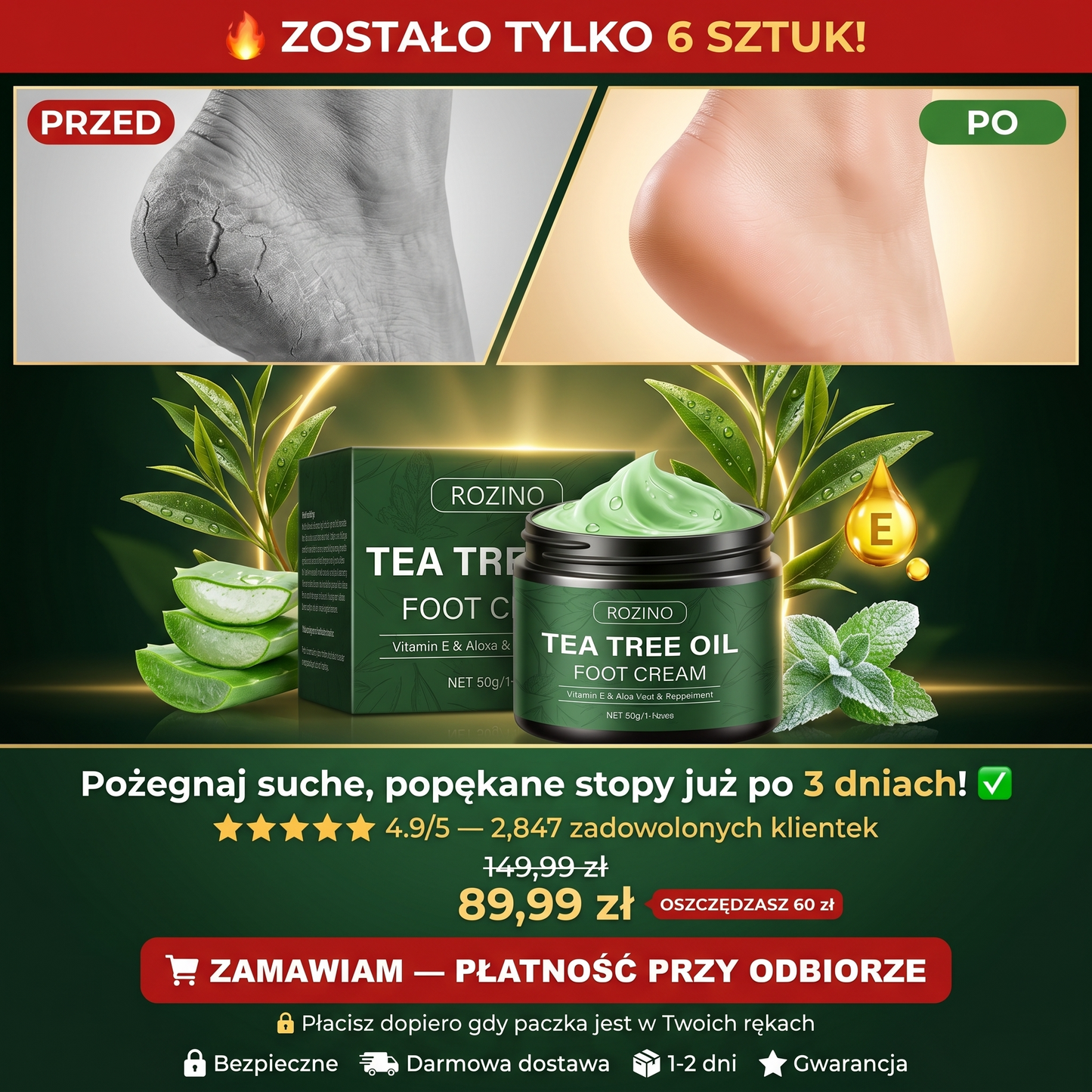 Koniec z suchymi stopami. Już po 3 dniach ⚡ Ostatnie 6 sztuk 🔥