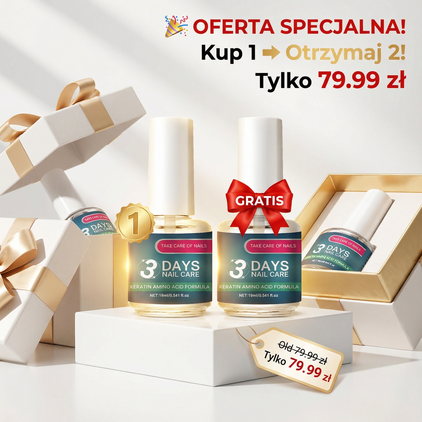 💅 Piękne, Mocne Paznokcie W 3 DNI - Gwarantowane!🎁 AKCJA: Kup 1 Płać 79.99 zł → Otrzymaj 2!