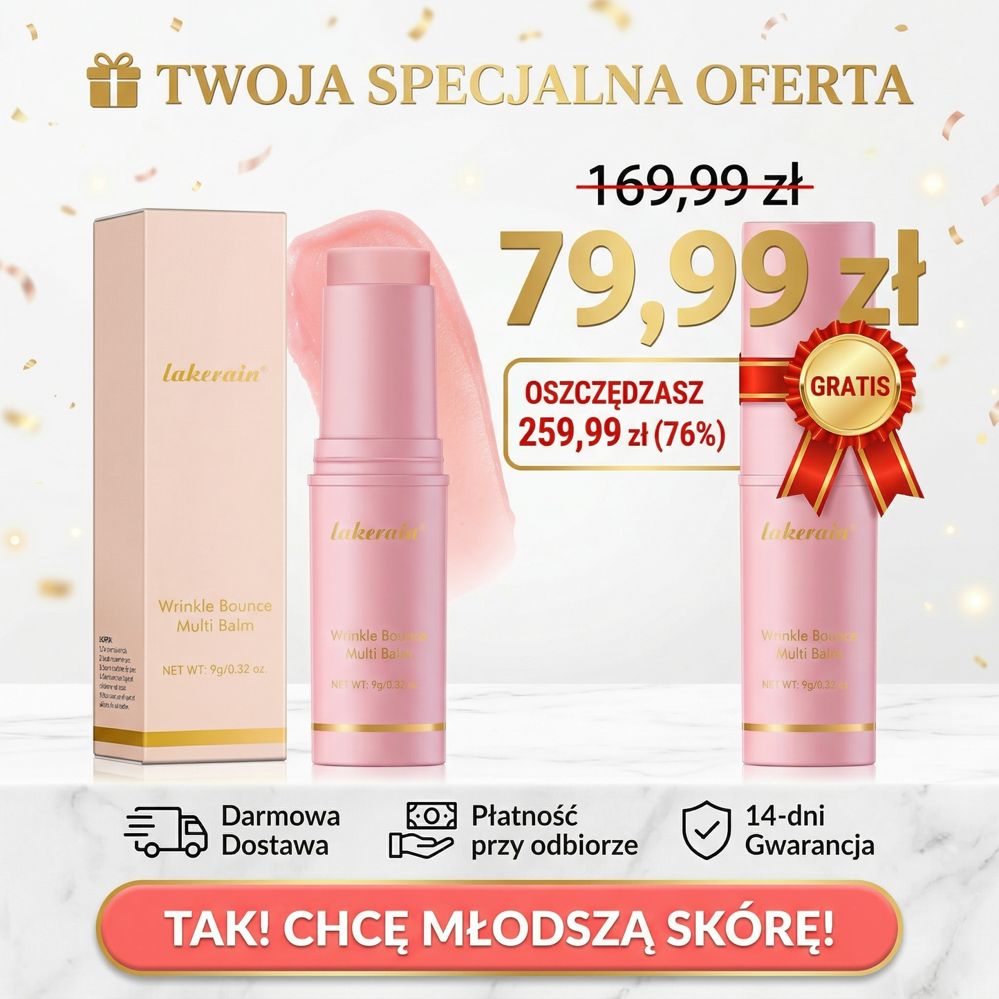 🔥 KUP 1 → DOSTAŃ 2 GRATIS! Zmarszczki -47% w 14 dni | Tylko dziś: 79,99 zł ⏰ Zostało 7 kompletów