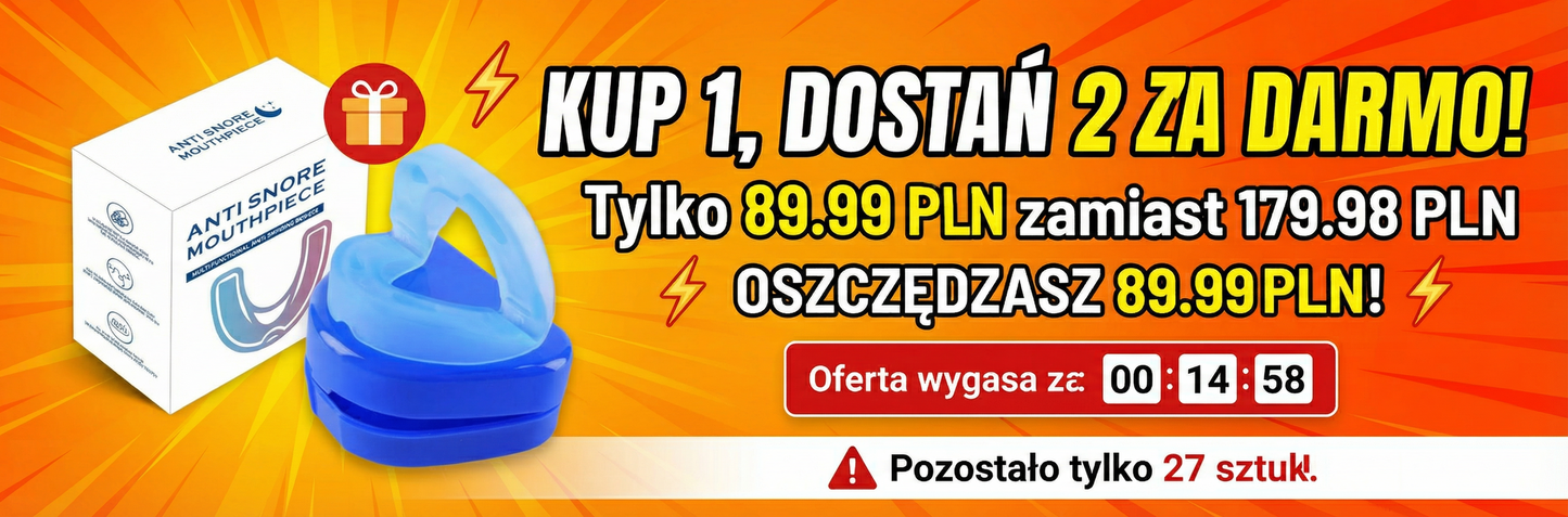 ⚡ SZOK! PŁACISZ ZA 1, DOSTAJESZ 2! OSTATNIE 27 SZTUK - ZOSTAŃ BEZ CHRAPANIA NA ZAWSZE