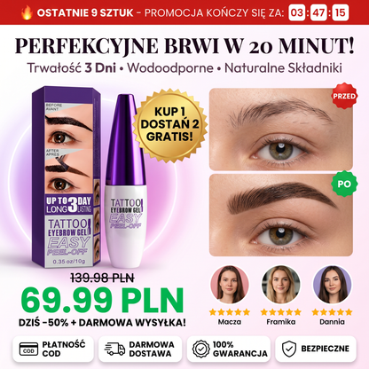 🎁 KUP 1, DOSTAŃ 2! Perfekcyjne Brwi Przez 3 Dni - Tylko Dziś 69.99 PLN