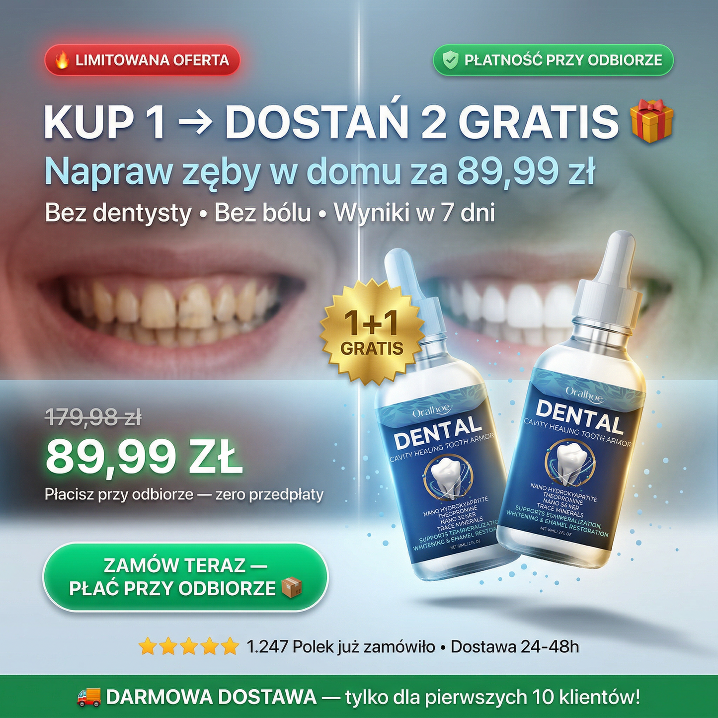 ⚡ OFERTA 1+1 GRATIS — 89,99 zł - Tylko dziś!