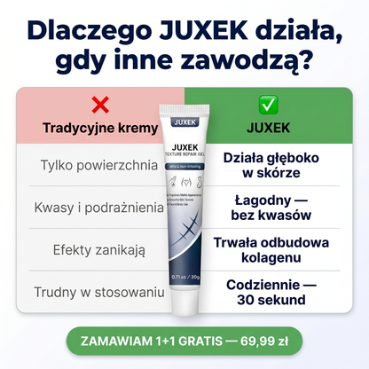 Blizny i rozstępy?  Kup 1 JUXEK — dostań 2. GRATIS.  Płacisz przy odbiorze🔥