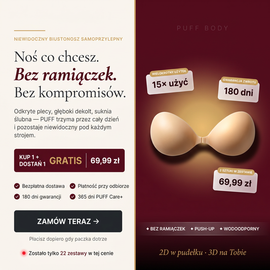Żegnaj ramiączka. 1+1 GRATIS · 69,99 zł Płatność przy odbiorze